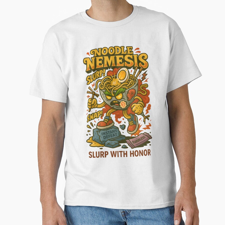 Noodle Nemesis – Streetwear Ramen Warrior Art by Snackwear Apparel