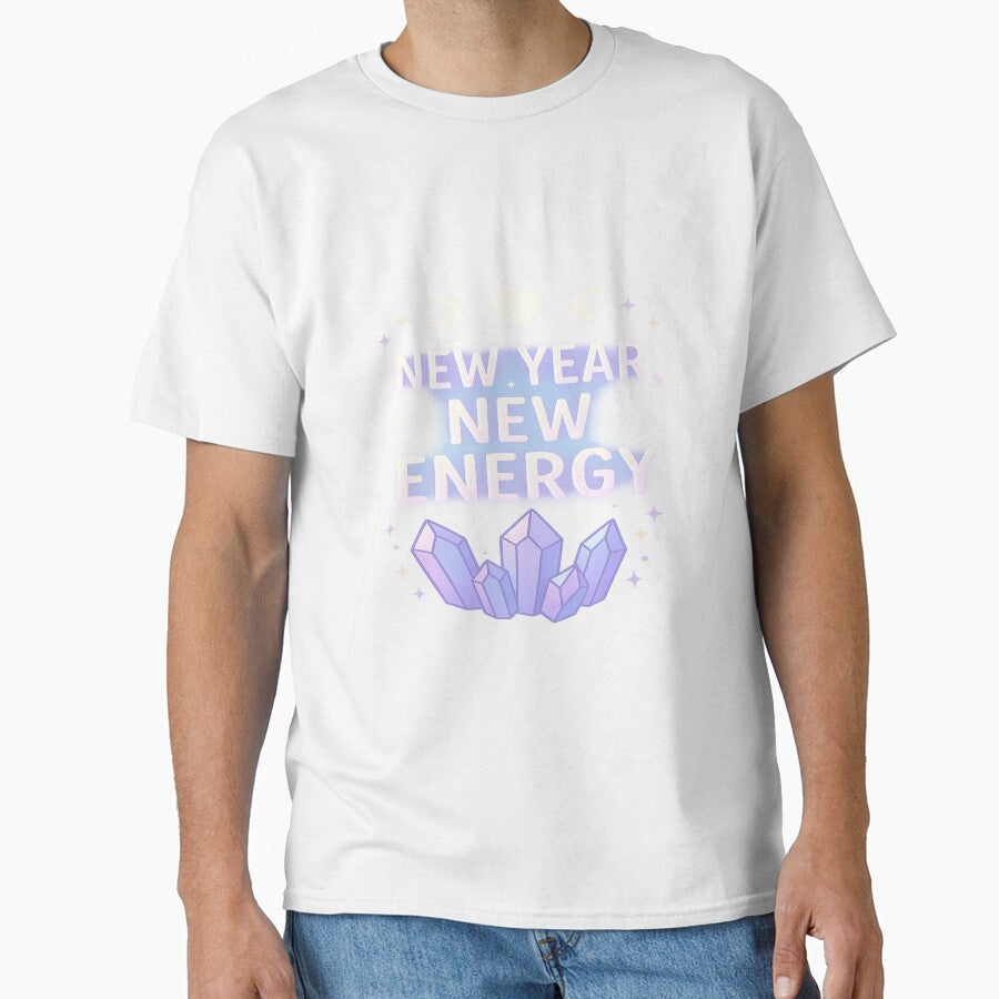 New Year New Energy Crystal Sticker – Spiritual Aura Moon Phases by Gurjeetpixelart