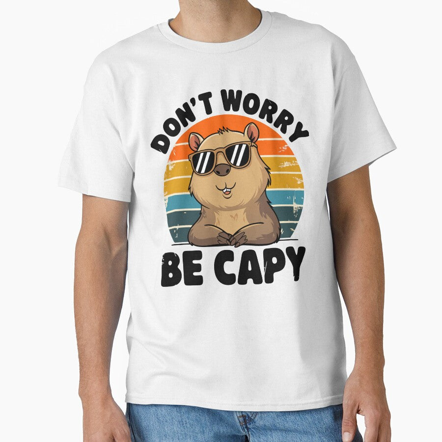 Don't Worry Be Capy Chill Capybara Vibes by Meme-shirt