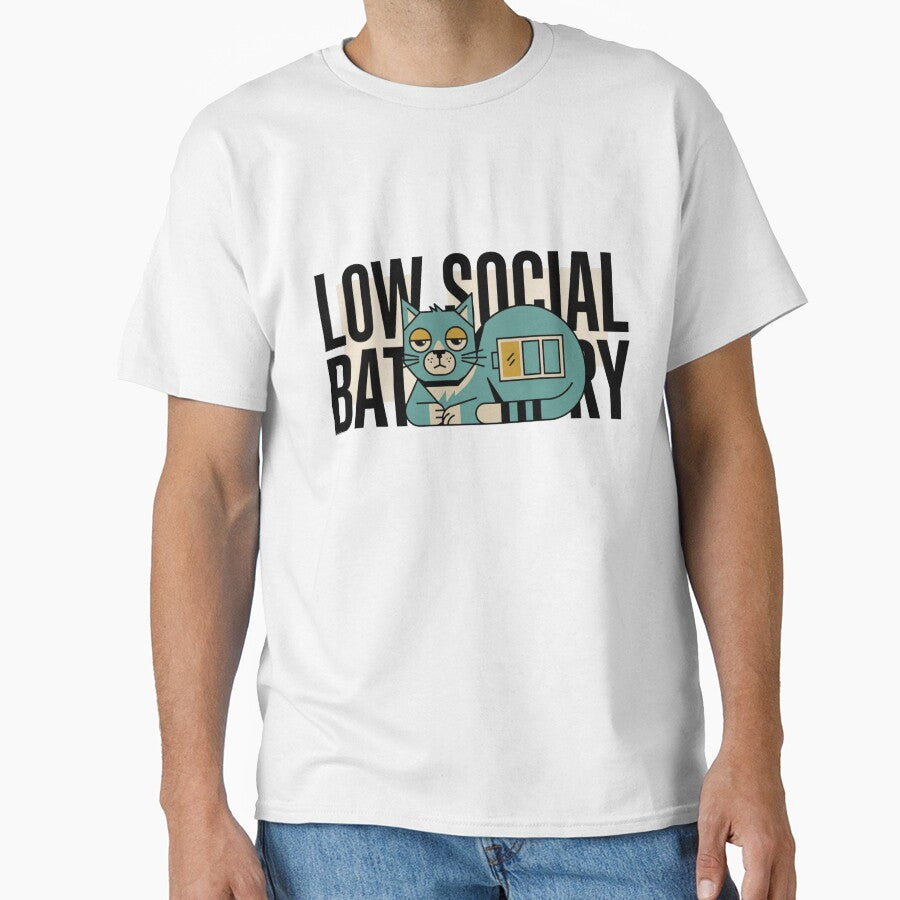 Low Social Battery Introvert Cat Illustration by Quiet Mode Studio