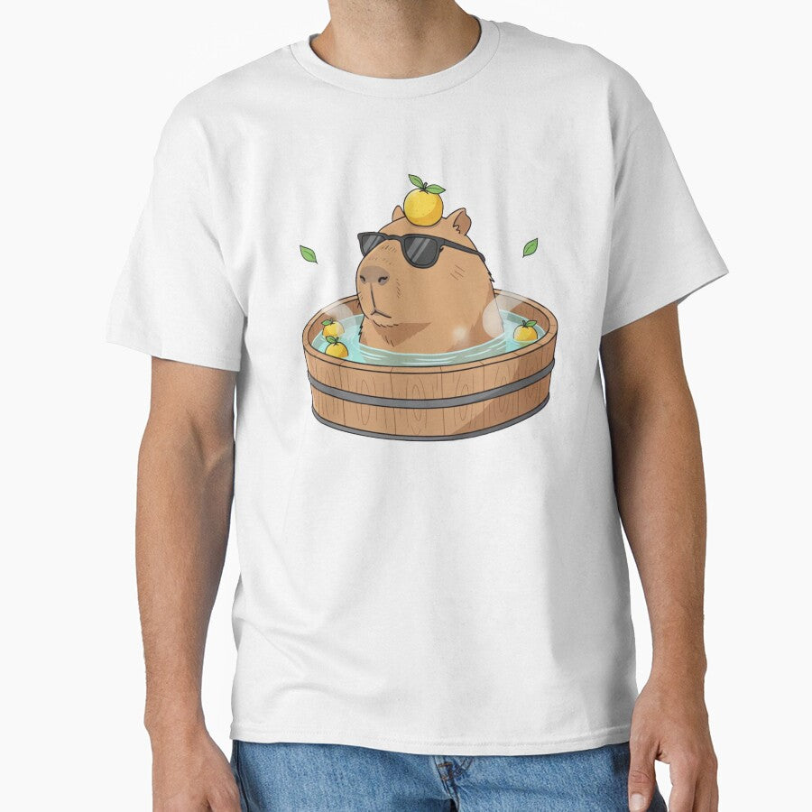 Chill Capybara In Hot Spring Unbothered Zen Animal Art by ARTReMi