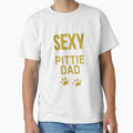 Sexy Pittie Dad – Bold Gold Textured Paw Print Design by Fredster1966