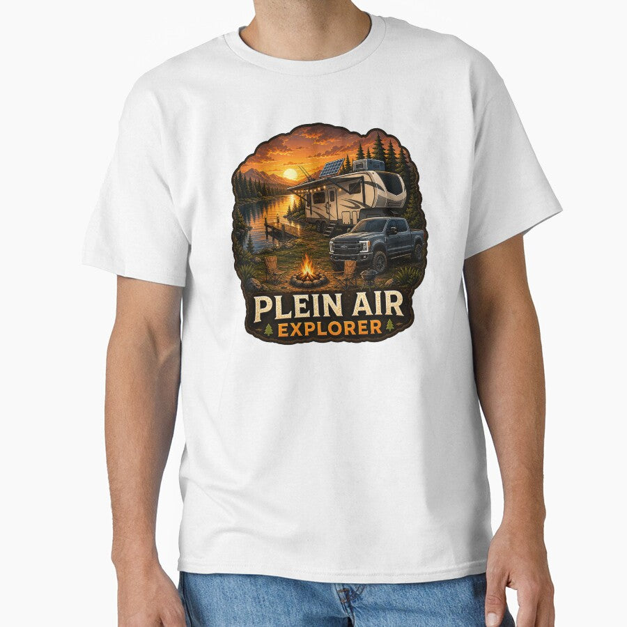 Truck Fifthwheel Art - Scenic Mountain Forest Camping Design by SasquatchTrail
