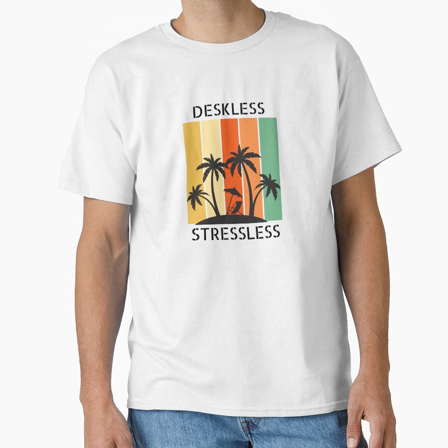Deskless stressless nomad remote working quote - work from home funny design by wholigans