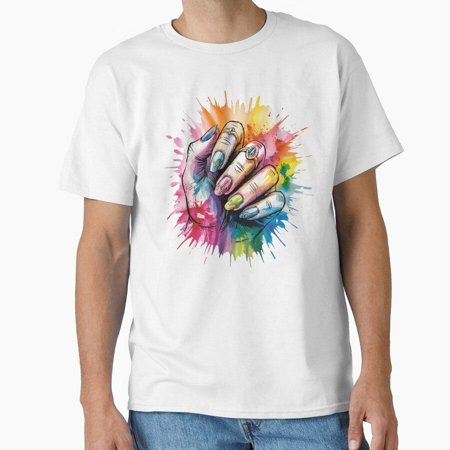 Manicure Colorful Nails Watercolor by MadCatPrints
