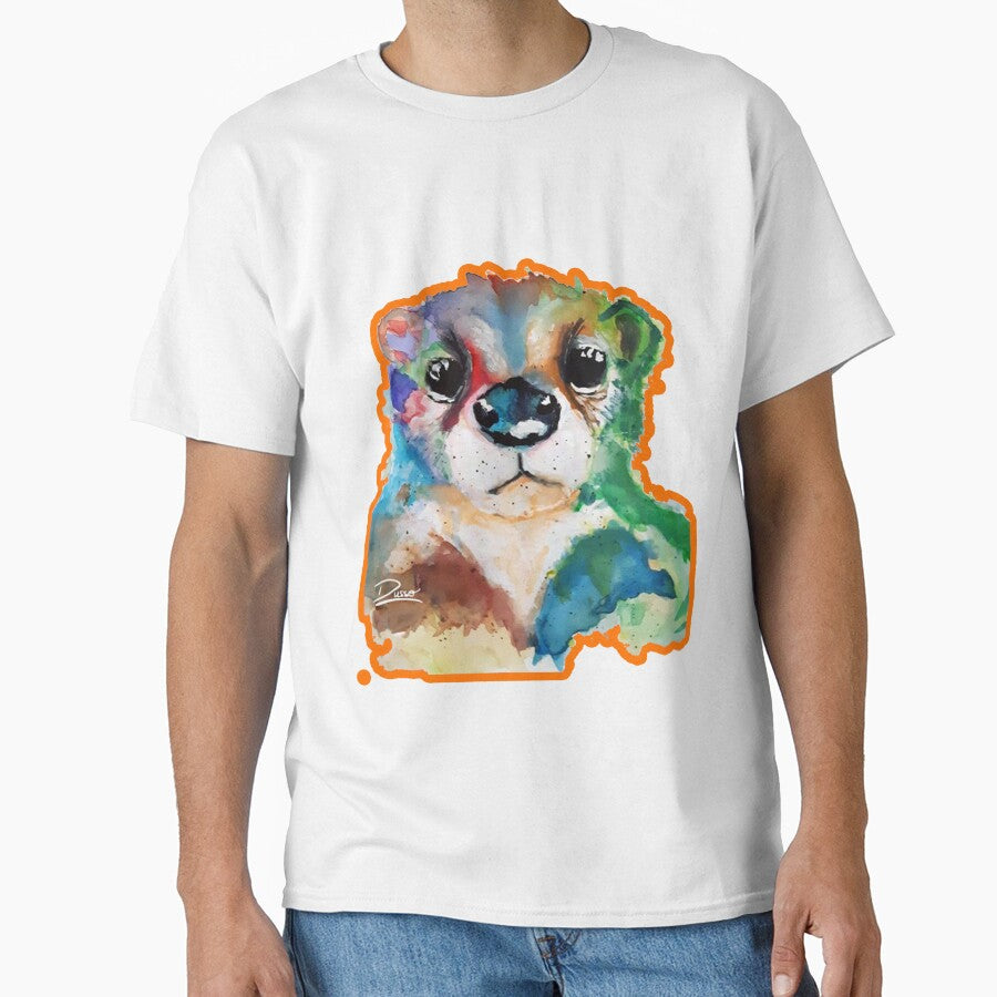 Baby sea otter, colorful watercolored by dusso