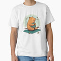 Funny Yoga Capybara Sticker – Peaceful Cartoon Animal Illustration by PaintbrushPlace