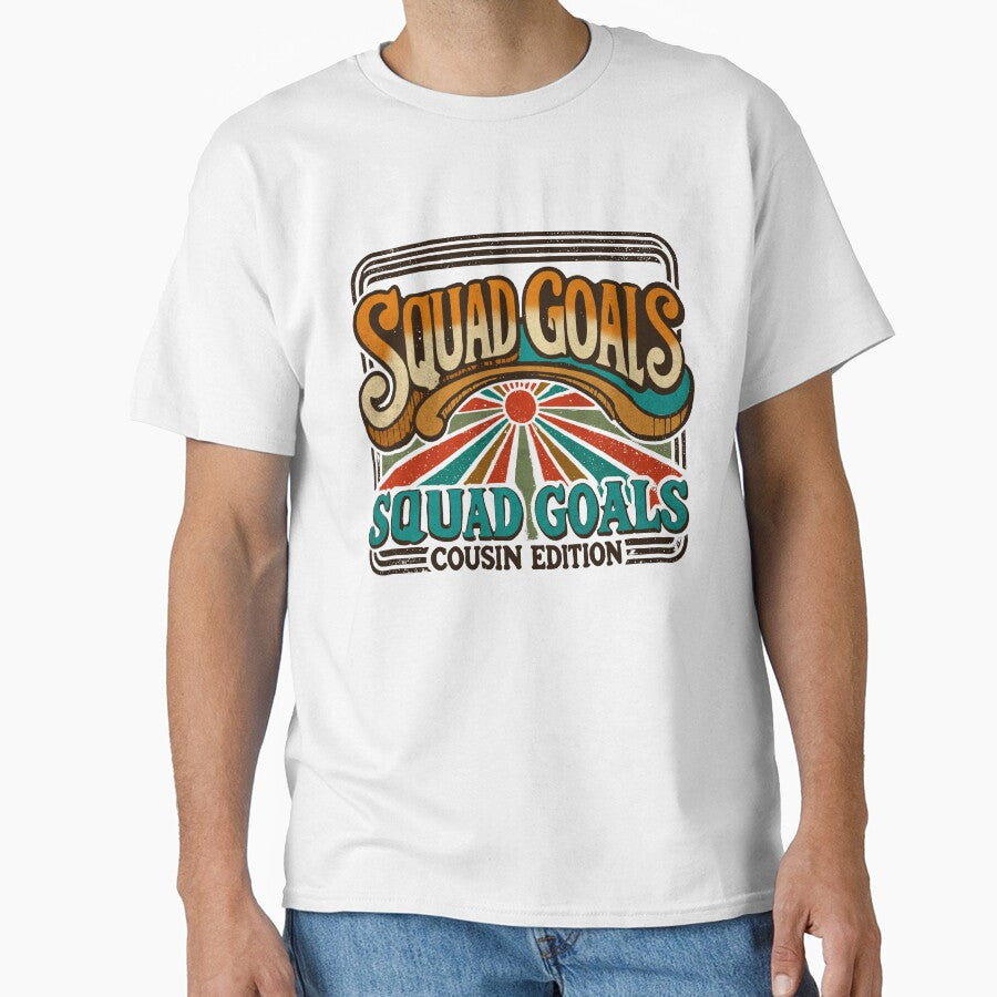Squad Goals Cousin Edition - Retro Vintage Groovy Typography by Gawii