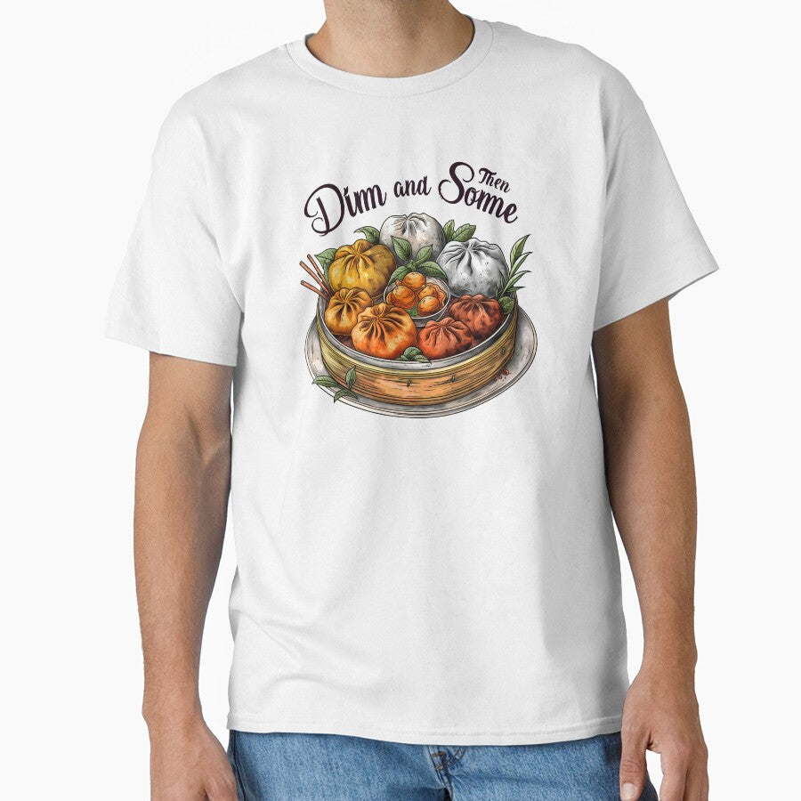 Dim Sum and Then Some, Cute Bamboo Steamer with Dumplings, Spring Rolls, and Buns for Asian Food Lovers, Traditional Chinese Cuisine Design by Noodle Doodle