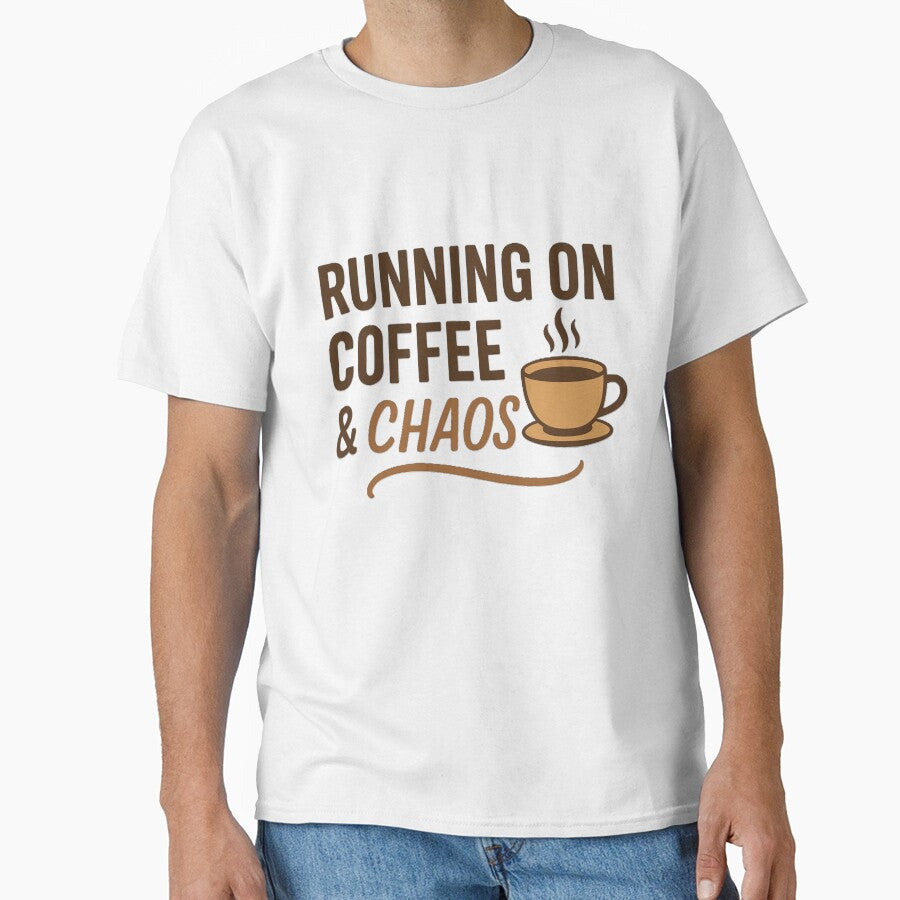 Running on Coffee & Chaos ☕ | Aesthetic Coffee Quote Design by GO TRENDY