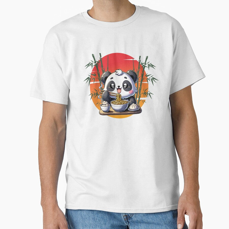 Panda Eating Noodles and Dumplings by ParenthoodPuns