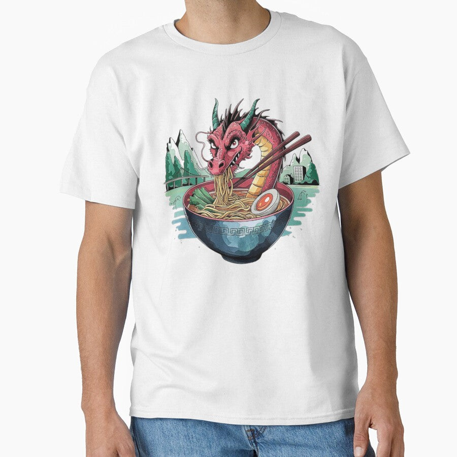 Dragon Ramen Bowl - Fantasy Noodle Lover Asian Food Art by love3617