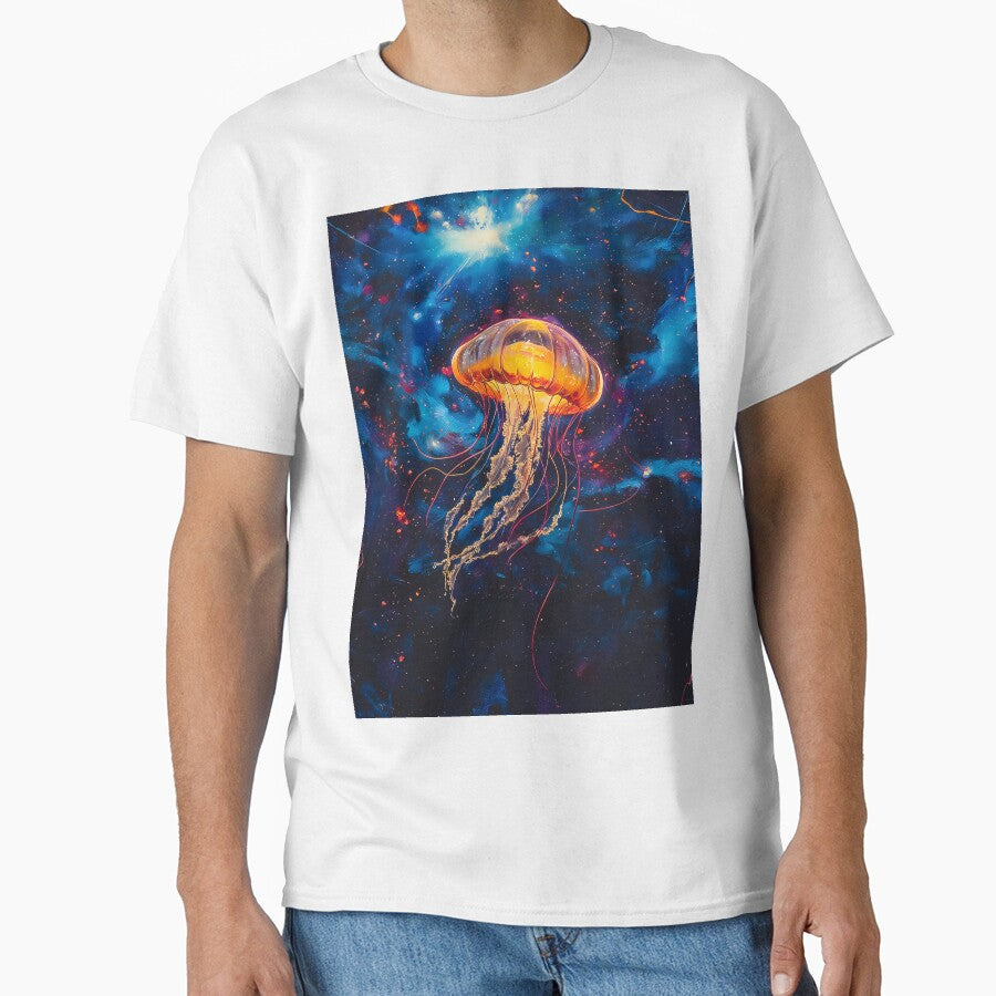 Dreamy Cosmic Jellyfish Floating in a Neon Galaxy by Tech Tones
