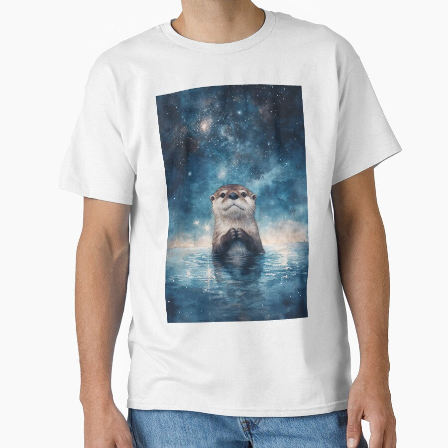 Cosmic Curiosity – Otter Beneath the Stars by AshiraCreations