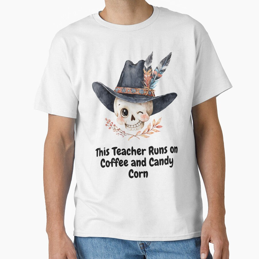 Halloween Teacher Fueled by Coffee and Candy Corn by Anastasiia Yurevych