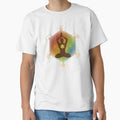 Rainbow Sacred Geometry Meditating Man with Merkaba | Rainbow Chakra Spiritual Art by MJ Koldewyn