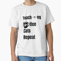 Teaching Coffee Cats Repeat - Funny Teacher and Cat Lover Design by SihameArtify