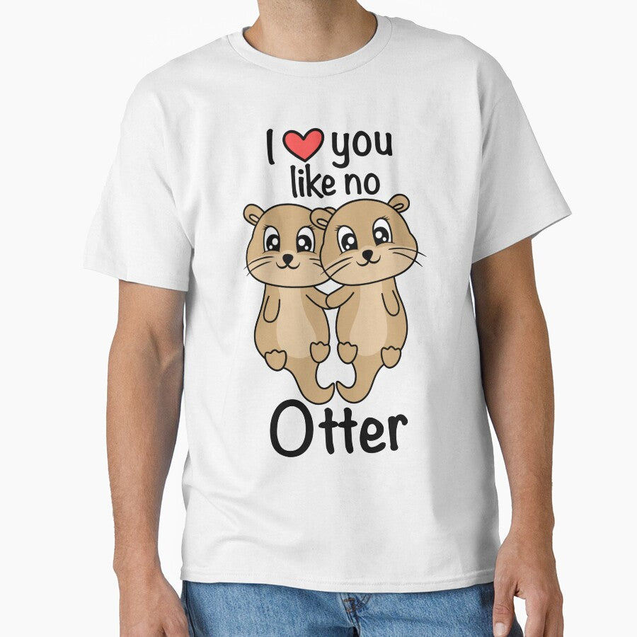 cute valentine otter couple holding hands by vandepasch