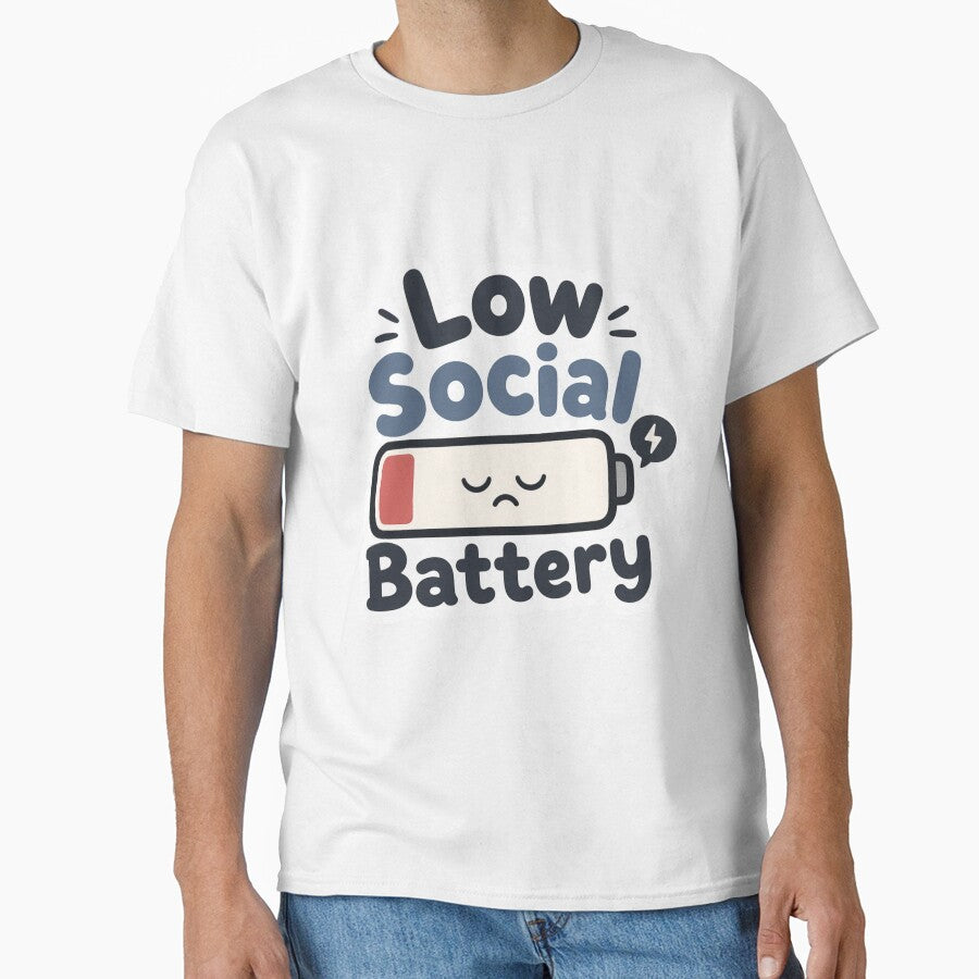 Low Social Battery – Cute Exhausted Mood Sticker by Elviqus Shop