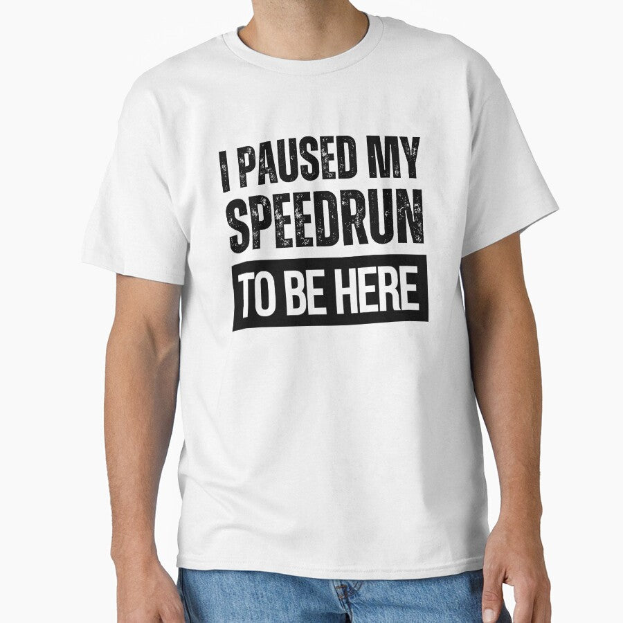 I Paused My Speedrun Grunge Text Design – Bold Gamer Typography by PHRASEandSTYLE