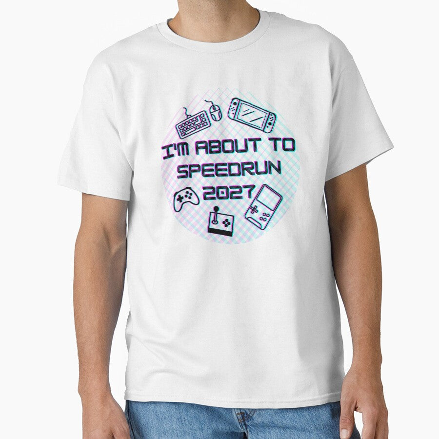 I’m About to Speedrun 2027 – Retro Gaming Icons Circle Design by PHRASEandSTYLE