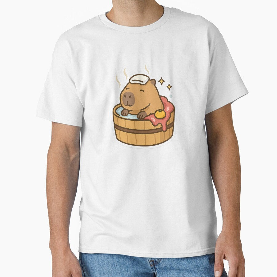 Spa Capybara – Kawaii Capybara in Hot Spring Bath Sticker by Tripconic