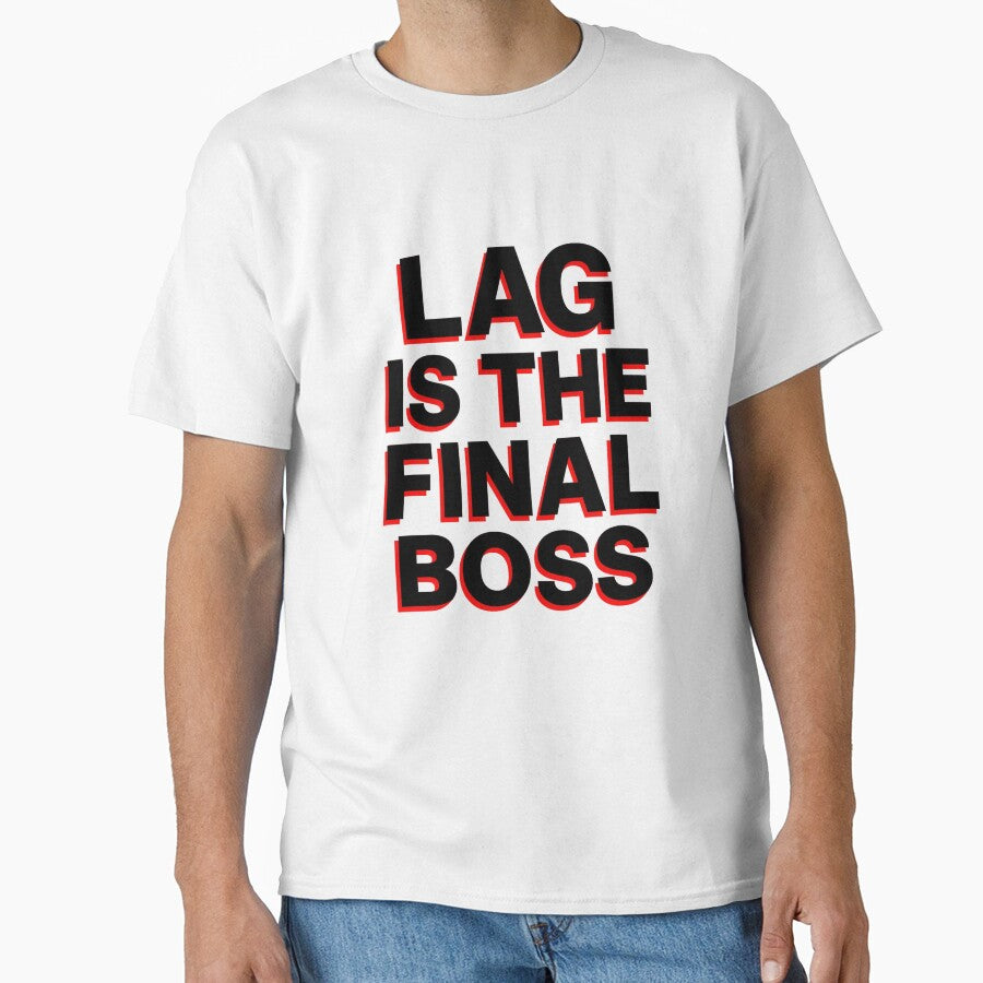 Lag Is the Final Boss — Glitch Typography Gaming Design by Justonemorelvl