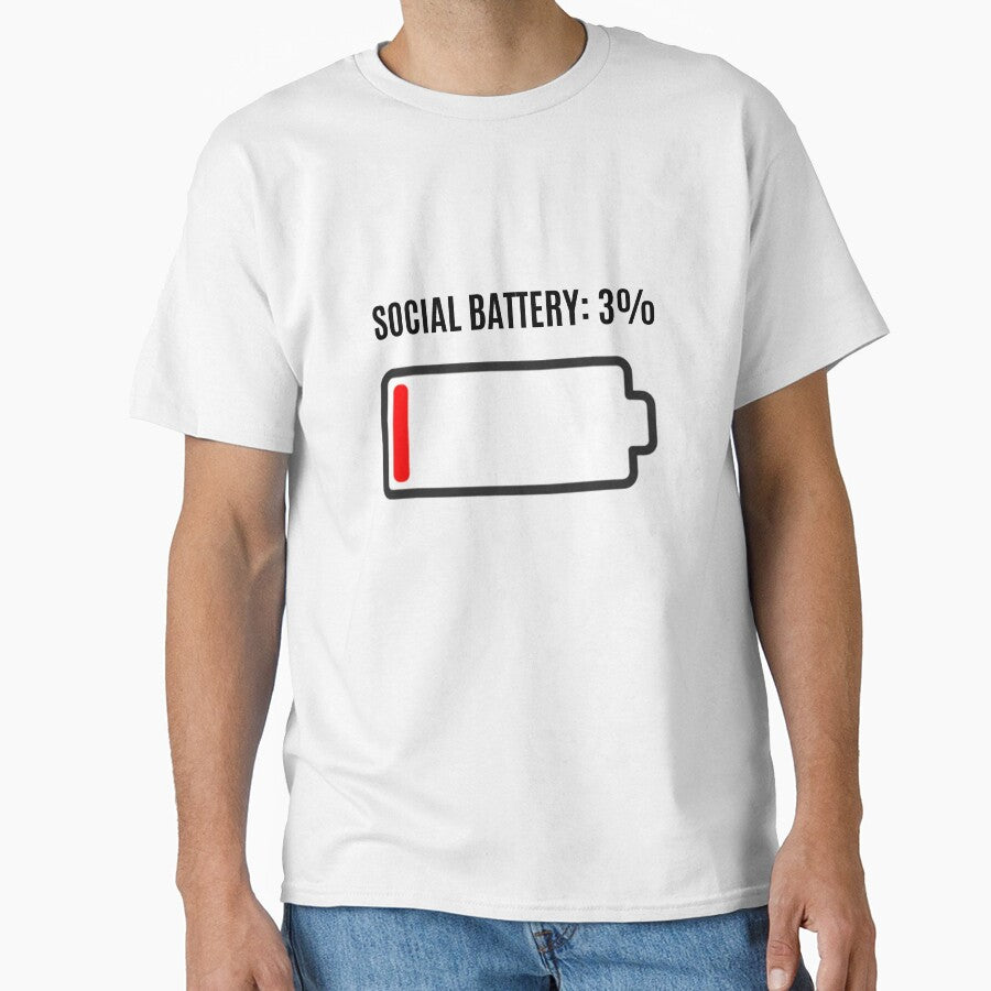 Social Battery 3% Introvert Humor by ConsolAssoc Creative Studio
