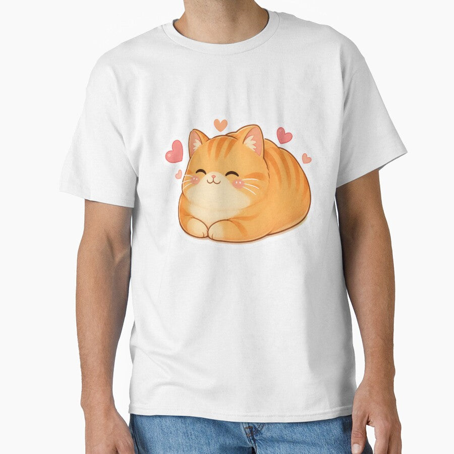 Cute Chubby Orange Cat Loaf Hearts by PriyankaSonara