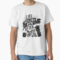 Life begins after coffee, coffee slogan black letters by coffeeapparel
