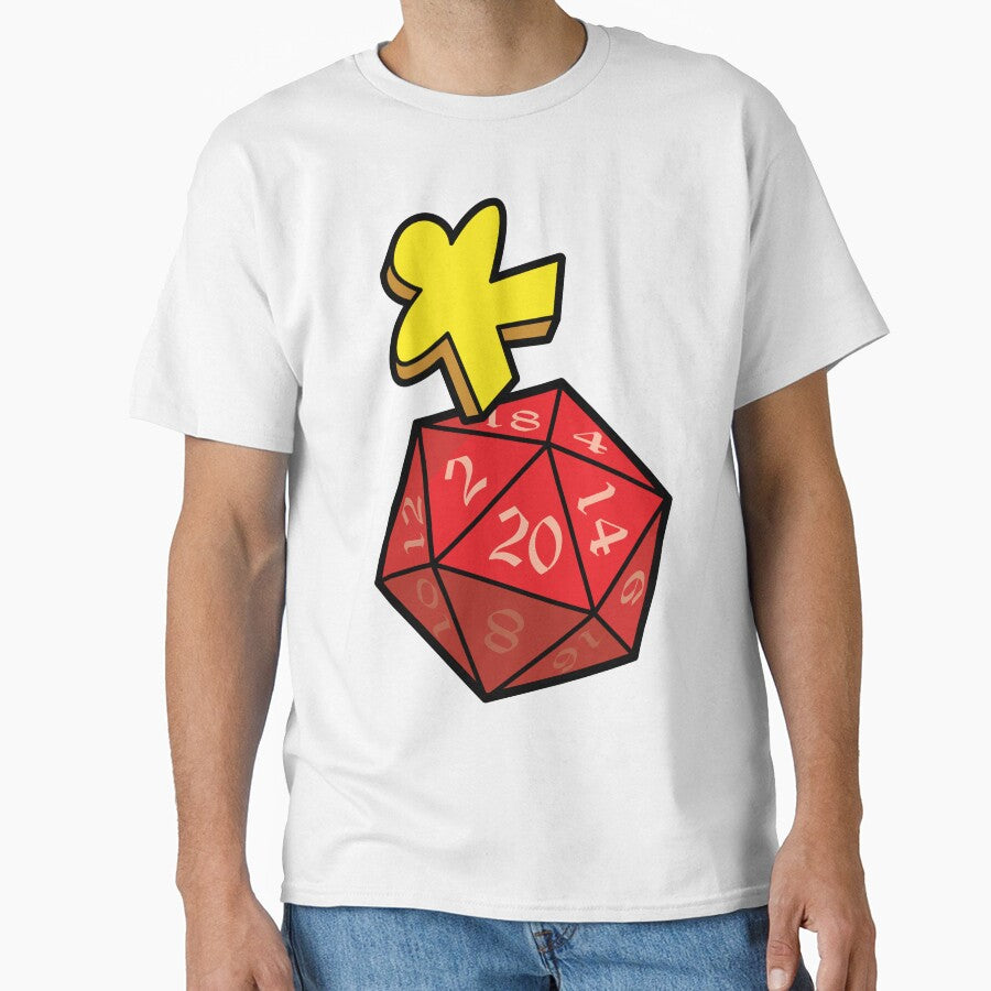 Meeple Rolling The 20-sided Dice by DesignLacco