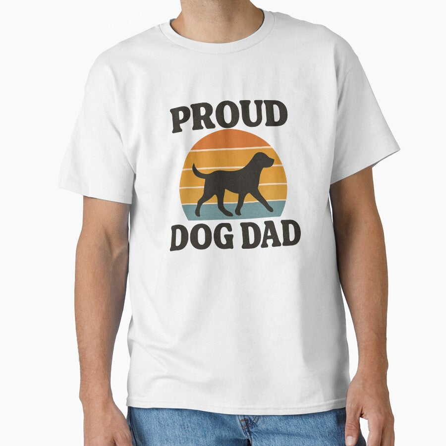 Proud Dog Dad Vintage Sunset Dog Lover Design by OwnYourMood