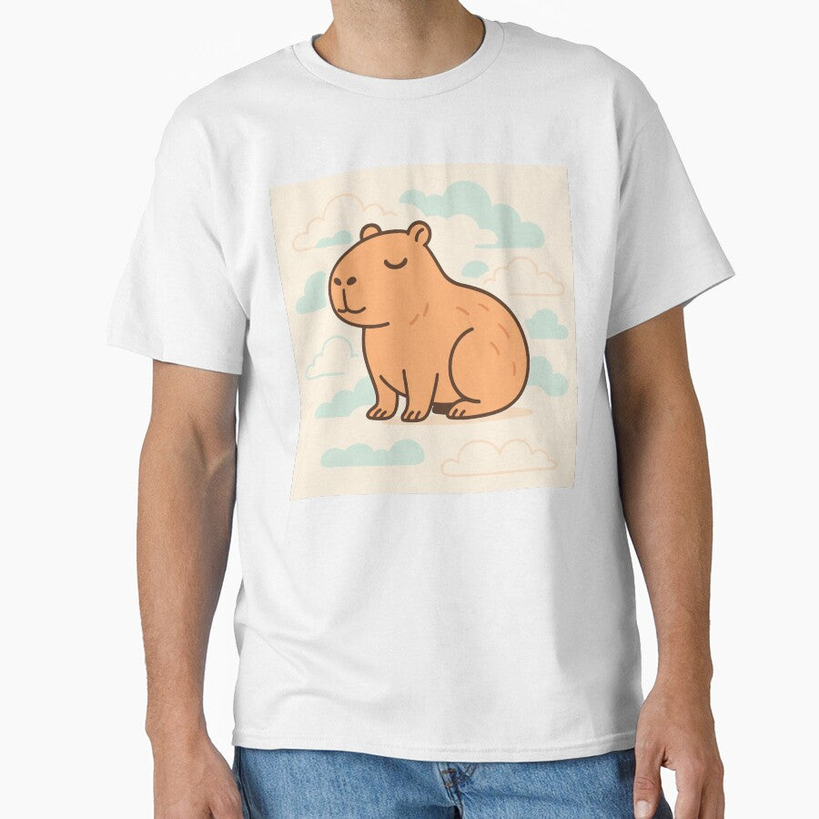 Cartoon capybara among clouds by EchoOfSilence