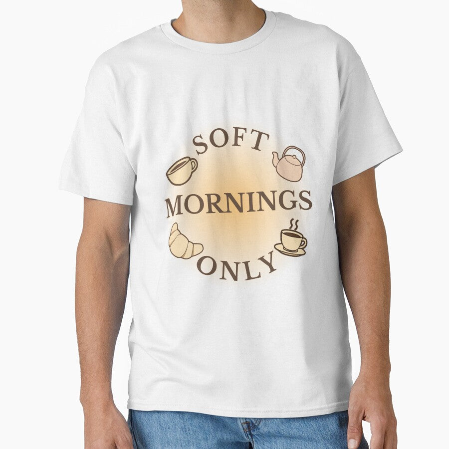 Soft Mornings Only – Cozy Minimalist Coffee Aesthetic Design by SBrushbox
