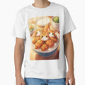 Orange Tabby Cat Dumplings in Fried Chicken Rice Bowl – Cute Anime Food Illustration by EmeraldeaArt
