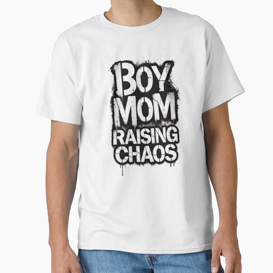 Boy Mom Raising Chaos – Funny Mom of Boys Graphic by harmandragon04