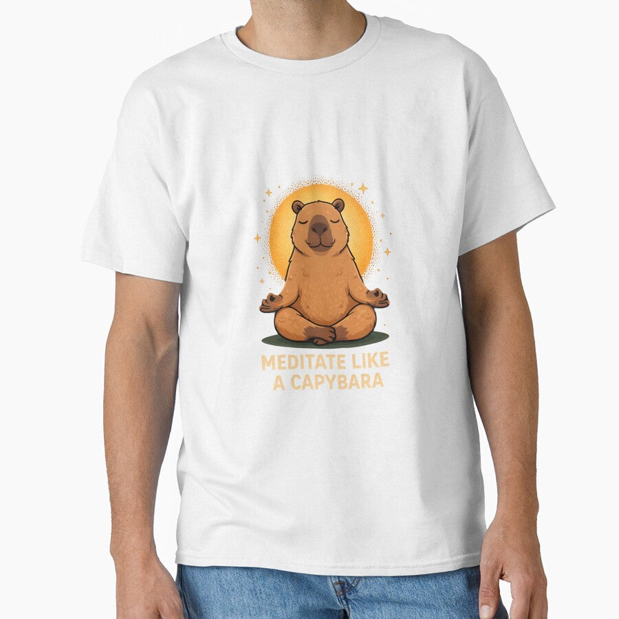 Meditate Like a Capybara – Calm Zen Capybara Meditation Art by Sleonheart