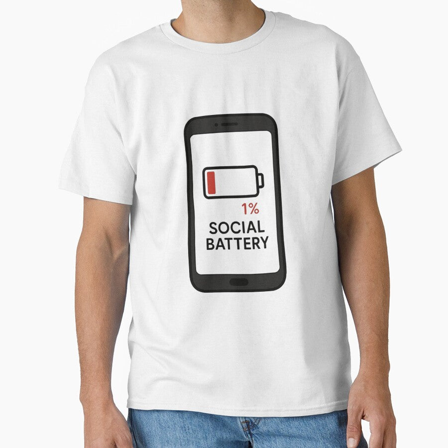 Social Battery Low Introvert Anxiety T-Shirt by MiLaKK