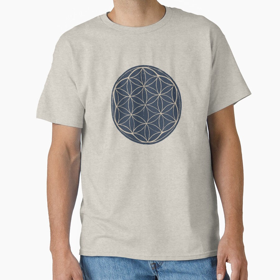Flower of Life Linocut - Dusk + Dove by Irene Estelle