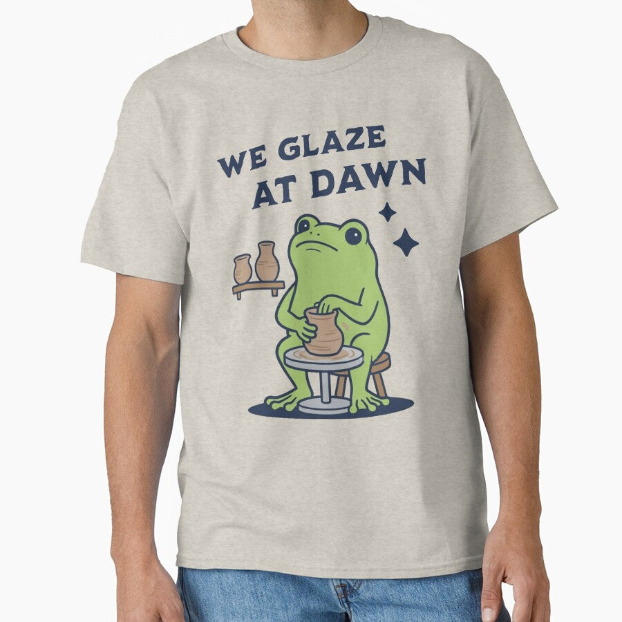 We Glaze At Dawn Funny Frog Pottery Pun by d247
