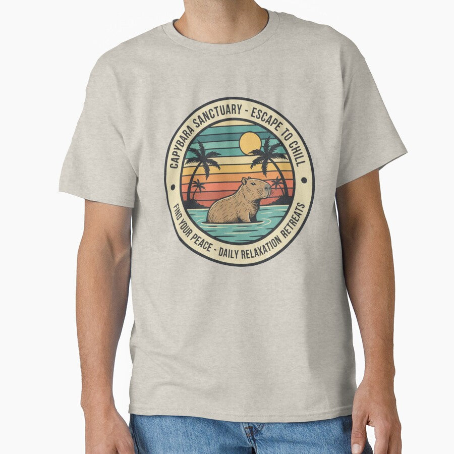 Capybara Sanctuary Retro Vintage Travel Badge Aesthetic by TSE DESIGN