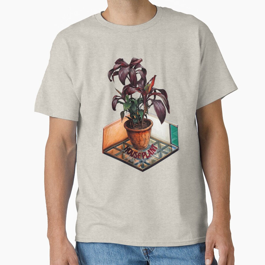 Retro Houseplant – Burgundy & Glass Isometric Aesthetic by mackyartsstudio
