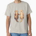 Otter Love romantic animals holding hands by MiowandMolly