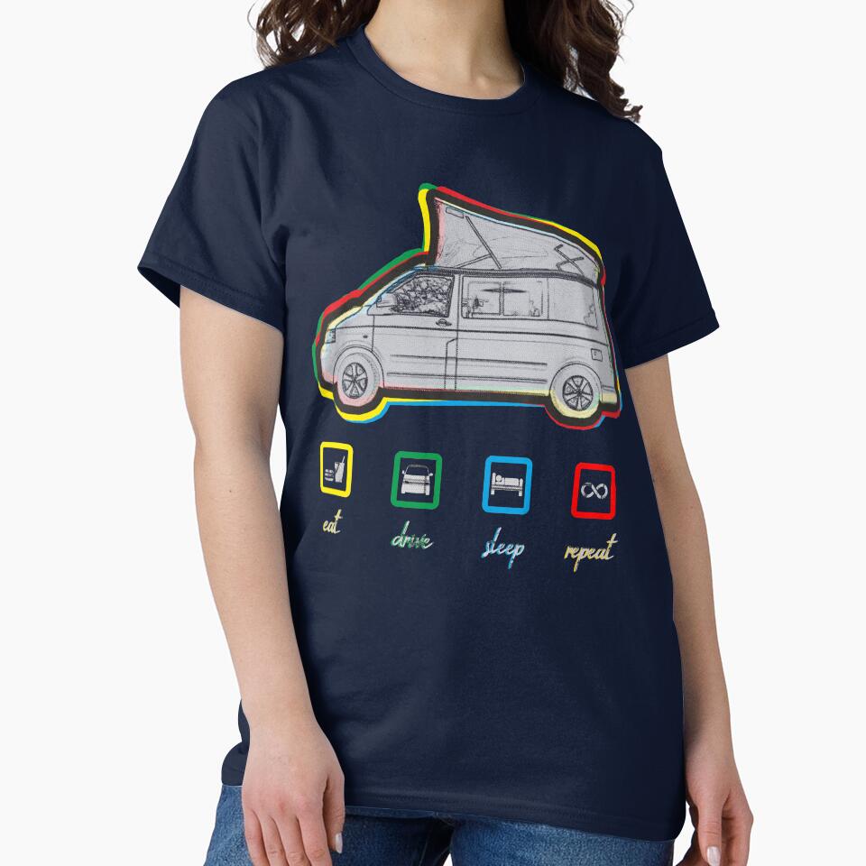 Eat, drive, sleep, repeat. Vintage vanlife lifestyle van T5 kids by 3coma14