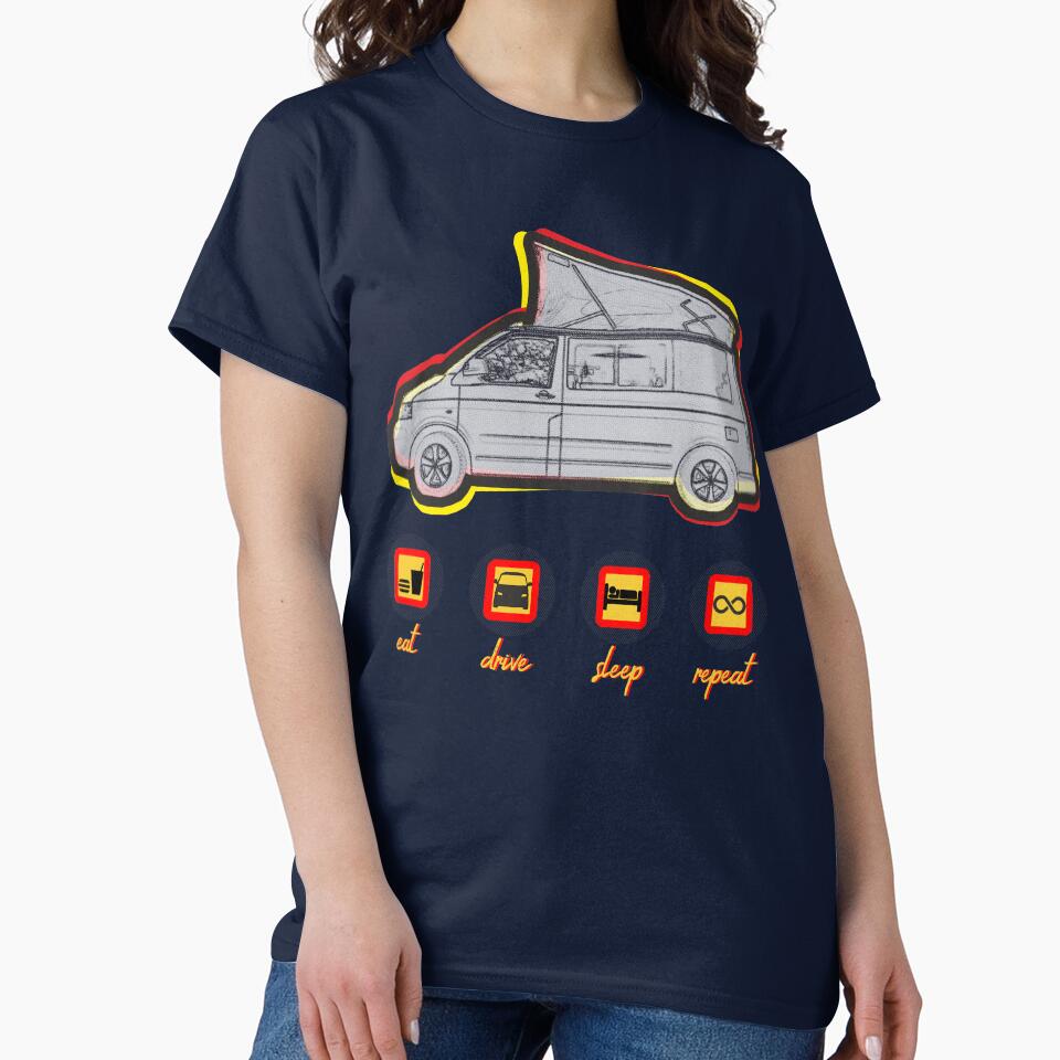 Eat, drive, sleep, repeat. Vintage vanlife lifestyle van T5 by 3coma14