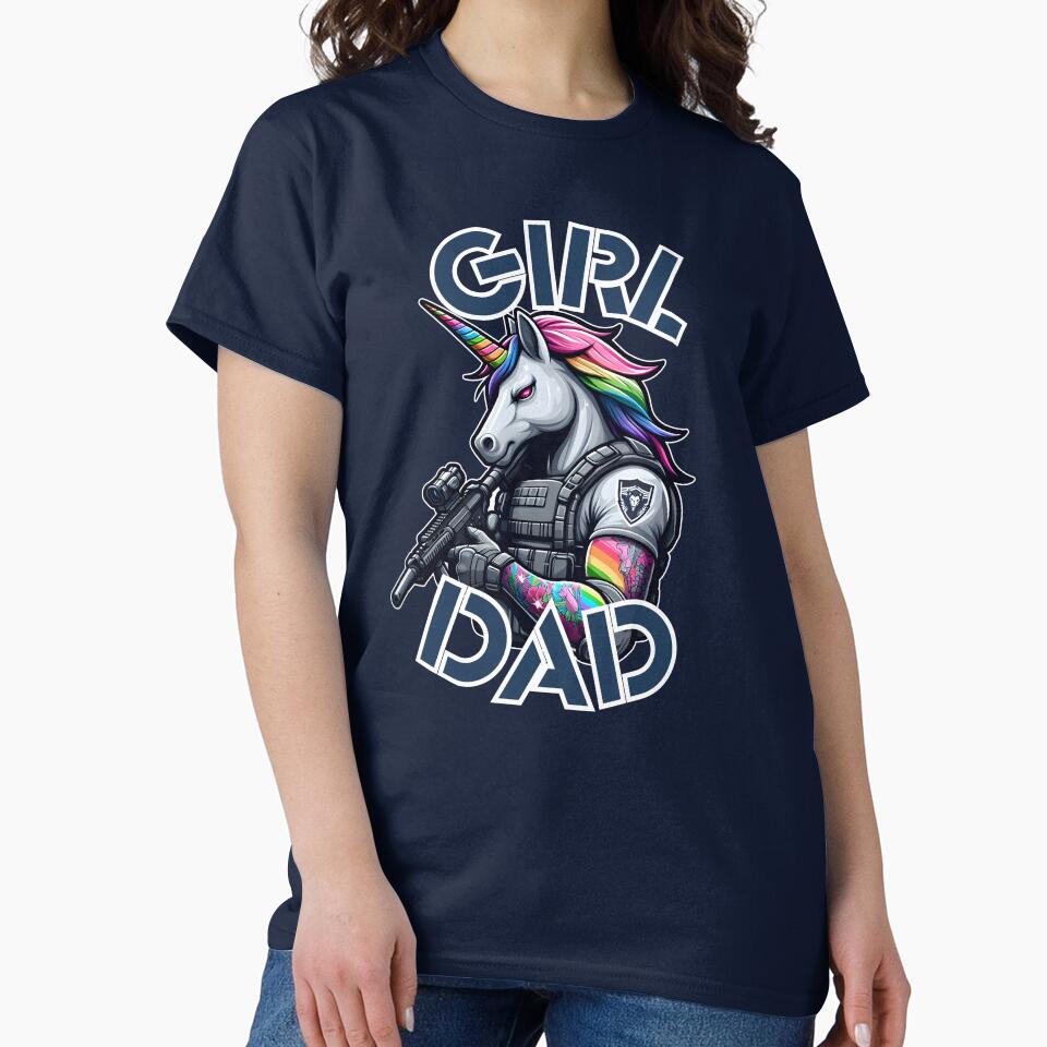 Girl Dad - Tactical Unicorn by WolfeTEES
