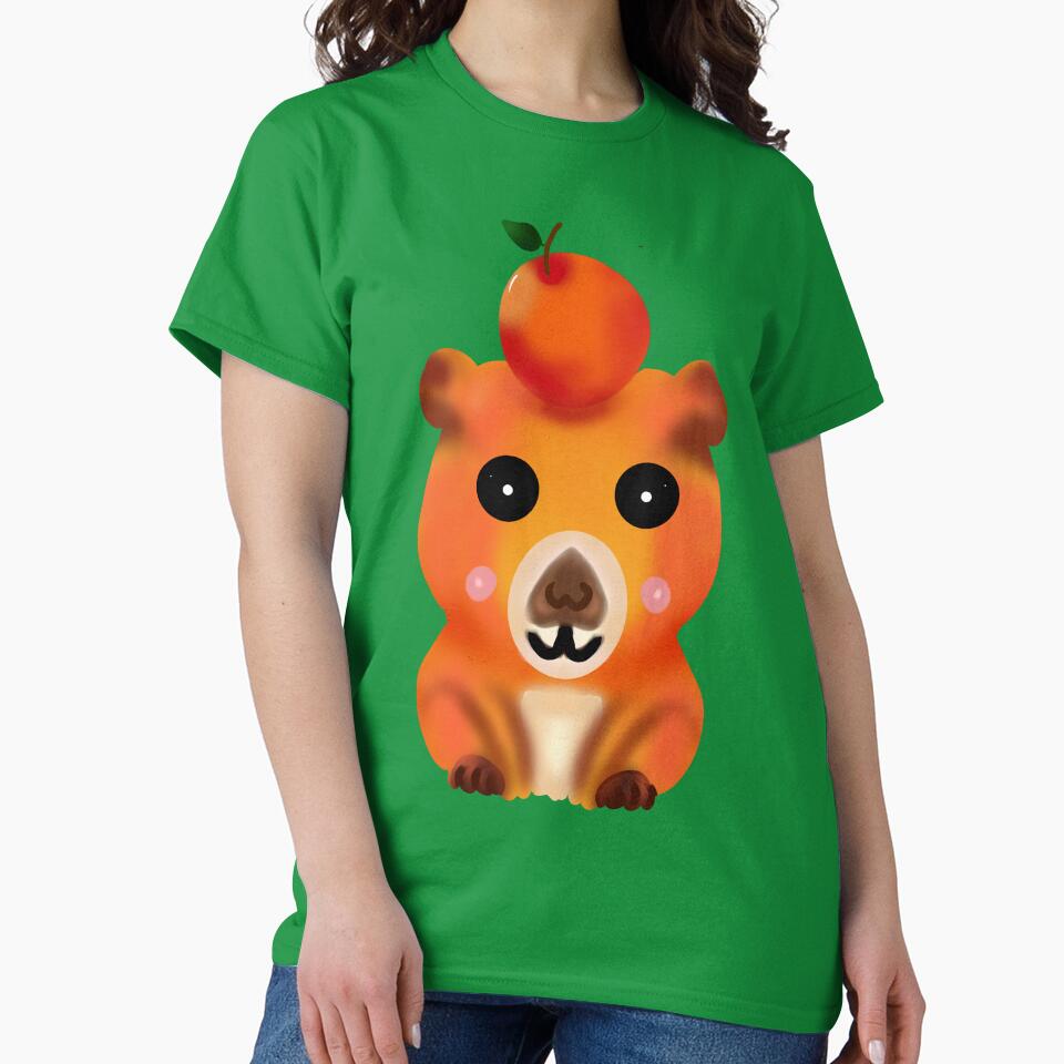 Chill Capybara with Yuzu Orange | Cute Kawaii Art by HopeAndHustle