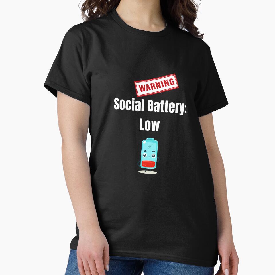 Social Battery Low Funny Introvert Humor Sweatshirt by SubStudio97