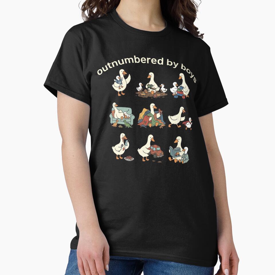 Outnumbered By Boys Funny Goose Mom Life Motherhood by Ali-printshop