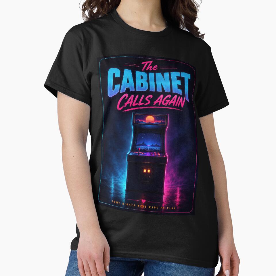The Cabinet Calls Again Neon Arcade Poster by Sketchlegacy